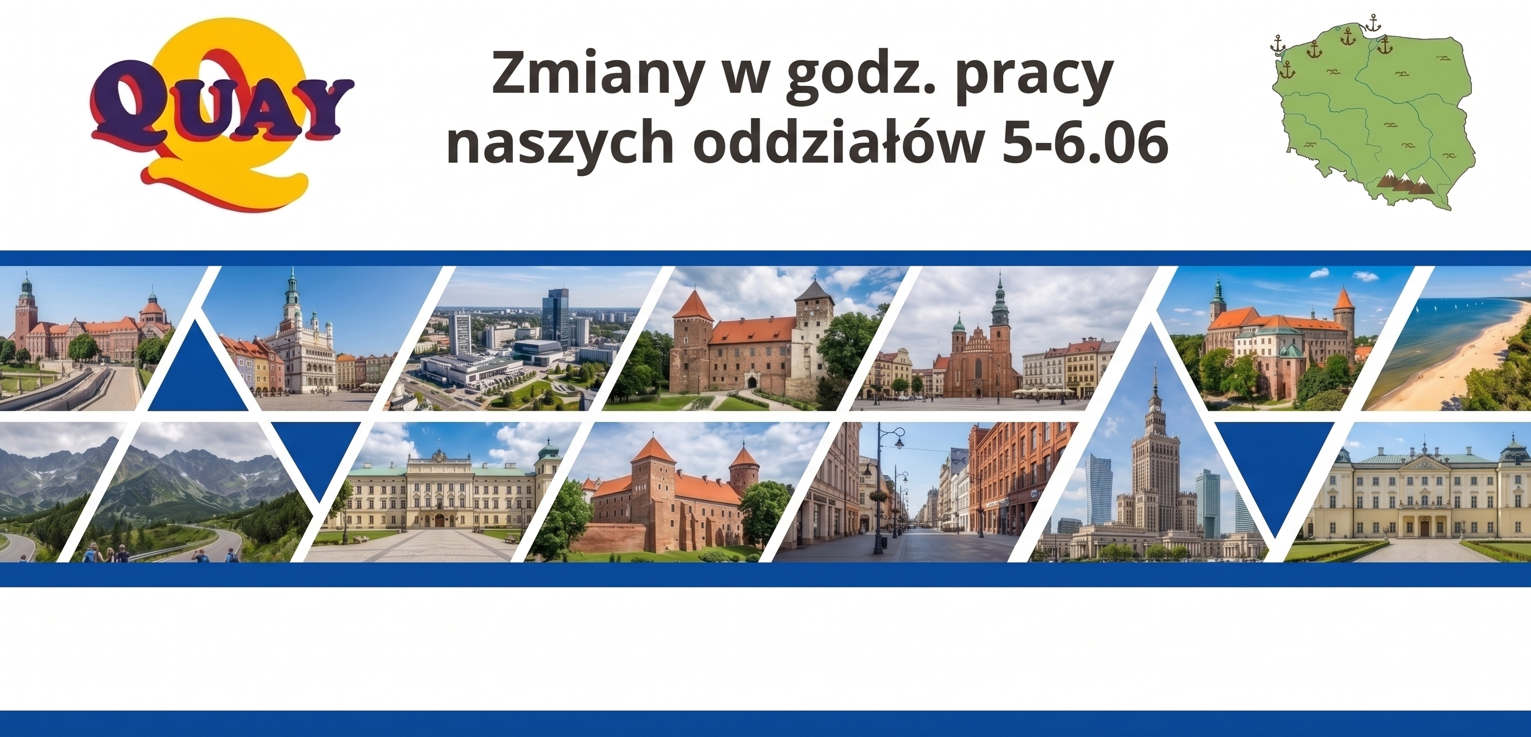Zmiany godzin pracy oddziałów QUAY